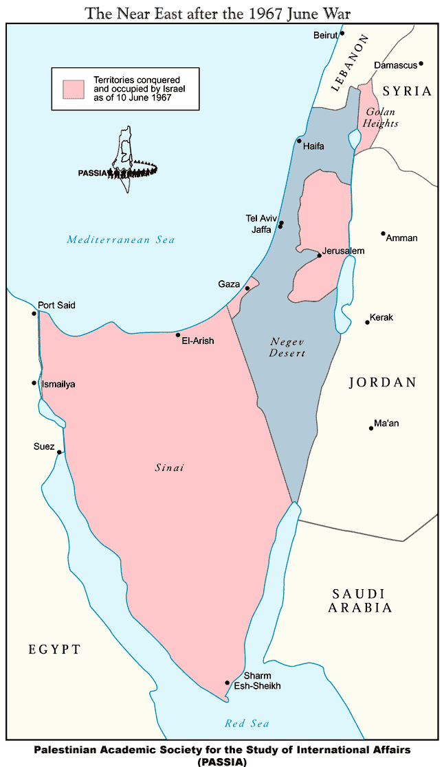 PASSIA AreasisraelOccupiedAfterJune1967
